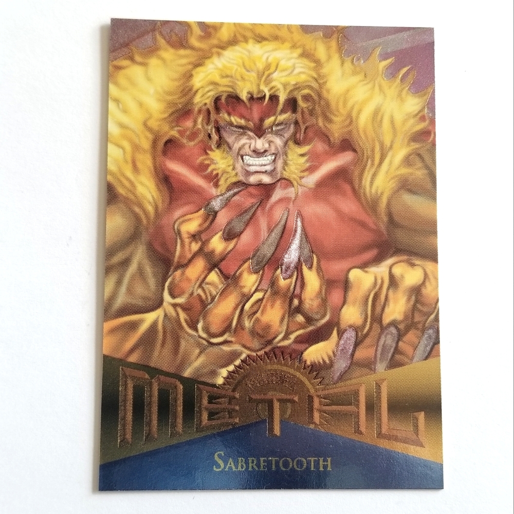 Vintage Marvel Metal trading card from 1995 Sabretooth card #115